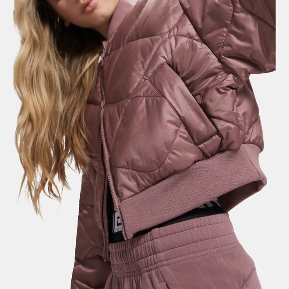 NEW UNDER ARMOUR Heritage Bomber Jacket in maroon for women 1225 4t2 - Picture 9 of 10